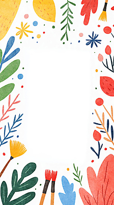 JPG 행복 낙엽 일러스트 나뭇잎 프레임 사람없음 컬러풀 가을 붓 그림 드로잉 카피스페이스 국내일러스트 AI일러스트 AI콘텐츠 계절 감정 컬러 잎 미술 공백 파일형식