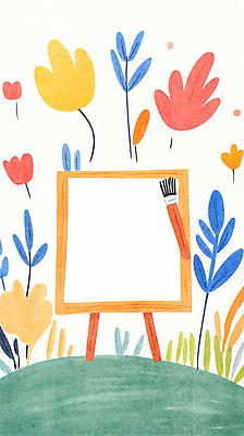 JPG 행복 일러스트 나뭇잎 사람없음 컬러풀 가을 붓 이젤 그림 드로잉 카피스페이스 국내일러스트 AI일러스트 AI콘텐츠 계절 감정 컬러 잎 미술 공백 미술도구 파일형식