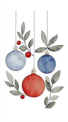 JPG 열매 크리스마스장식 크리스마스 겨울 일러스트 나뭇잎 매달리기 사람없음 장식 오브젝트 국내일러스트 AI일러스트 AI콘텐츠 식물 계절 기념일 잎 모션 파일형식