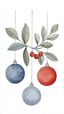 JPG 열매 크리스마스장식 크리스마스 겨울 일러스트 나뭇잎 매달리기 사람없음 장식 오브젝트 국내일러스트 AI일러스트 AI콘텐츠 식물 계절 기념일 잎 모션 파일형식