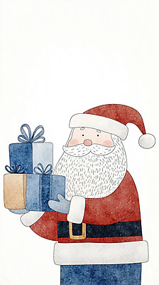 JPG 남자 크리스마스 겨울 일러스트 한명 들기 상반신 성인 선물상자 산타클로스 기쁨 성인남자한명만 국내일러스트 AI일러스트 AI콘텐츠 1 계절 기념일 감정 모션 선물 사람 상자 남자한명만 성인남자만 파일형식