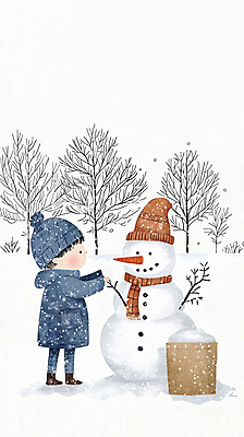 JPG 나무 남자 어린이 겨울 일러스트 눈사람 털모자 한명 소년 야외 설원 목도리 눈 양동이 눈사람만들기 소년한명만 국내일러스트 AI일러스트 AI콘텐츠 자연요소 식물 모자_잡화 1 잡화 계절 날씨 눈_날씨 사람 만들기 남자한명만 소년만 파일형식