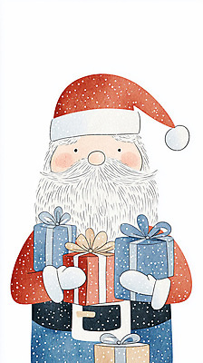 JPG 남자 크리스마스 겨울 일러스트 한명 들기 상반신 성인 선물상자 산타클로스 기쁨 성인남자한명만 국내일러스트 AI일러스트 AI콘텐츠 1 계절 기념일 감정 모션 선물 사람 상자 남자한명만 성인남자만 파일형식