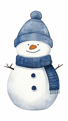 JPG 겨울 일러스트 눈사람 털모자 사람없음 파란색 귀여움 목도리 눈 국내일러스트 AI일러스트 AI콘텐츠 자연요소 모자_잡화 잡화 계절 컬러 컨셉 날씨 파일형식