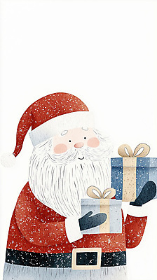 JPG 남자 크리스마스 겨울 일러스트 수염 한명 들기 상반신 성인 선물상자 산타클로스 기쁨 성인남자한명만 국내일러스트 AI일러스트 AI콘텐츠 1 계절 기념일 감정 모션 선물 사람 상자 남자한명만 성인남자만 파일형식