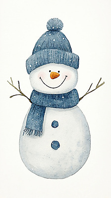 JPG 겨울 일러스트 눈사람 털모자 사람없음 파란색 목도리 눈 국내일러스트 AI일러스트 AI콘텐츠 자연요소 모자_잡화 잡화 계절 컬러 날씨 파일형식