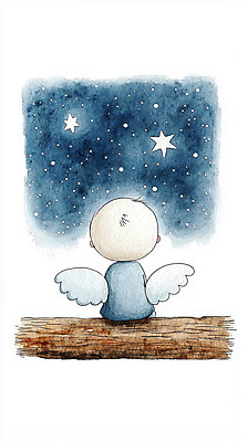 JPG 남자 별 어린이 겨울 날개 일러스트 밤하늘 동화 천사 한명 앉기 소년 희망 나뭇가지 남색 손그림 소년한명만 동심 국내일러스트 AI일러스트 AI콘텐츠 자연요소 나무 1 계절 감정 컬러 모션 하늘 사람 야간 남자한명만 소년만 파일형식