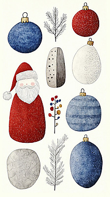 JPG 열매 잎 크리스마스장식 겨울 일러스트 사람없음 장식 산타클로스 오브젝트 손그림 국내일러스트 AI일러스트 AI콘텐츠 식물 계절 크리스마스 파일형식