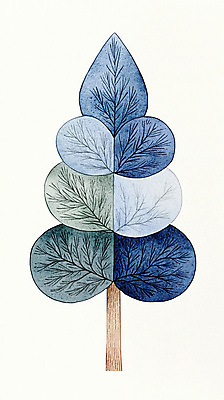 JPG 나무 겨울 일러스트 자연 추상 나뭇잎 수채화 사람없음 파란색 성장 손그림 국내일러스트 AI일러스트 AI콘텐츠 식물 계절 컬러 잎 무늬 생태계 파일형식