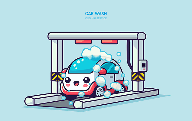 하늘색 일러스트 자동차 사람없음 귀여움 거품 세차 세차장 자동차캐릭터 일러캐릭터 AI파일 캐릭터 육상교통 컨셉 파란색 파일형식 벡터