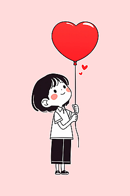 전신 PSD 남자 어린이 분홍색 일러스트 사랑 한명 미소 소년 올려보기 잡기 하트풍선 소년한명만 국내일러스트 1 감정 컬러 모션 표정 사람 하트 풍선 남자한명만 소년만 파일형식