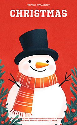 PSD 모자 열매 잎 크리스마스 겨울 일러스트 눈사람 사람없음 빨간색 목도리 눈 국내일러스트 자연요소 식물 잡화 계절 기념일 컬러 날씨 파일형식