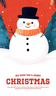 PSD 나무 모자 잎 크리스마스 겨울 일러스트 눈사람 사람없음 빨간색 목도리 눈 국내일러스트 자연요소 식물 잡화 계절 기념일 컬러 날씨 파일형식