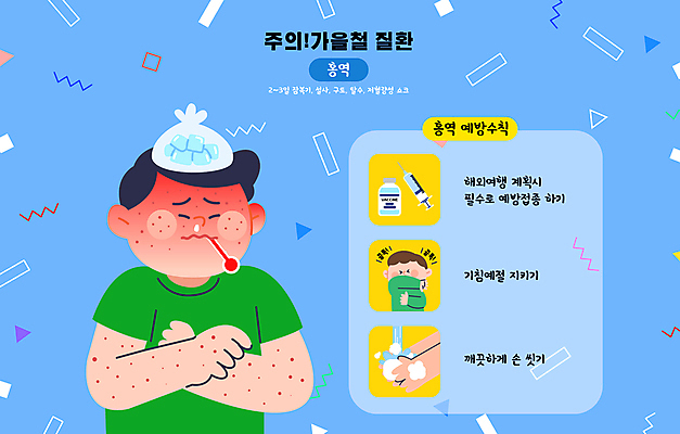 손 남자 어린이 일러스트 소년 상반신 성인 두명 신체부위 파란색 가을 바이러스 예방 감염 손씻기 얼음주머니 두드러기 고열 기침 예방주사 증상 홍역 남자만 국내일러스트 AI파일 계절 컬러 주사기 사람 씻기 주머니 온도 알레르기 전염병 파일형식 벡터