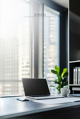 PSD 식물 편집이미지 비즈니스 창문 사람없음 컵 노트북 사무실 책상 오브젝트 이미지편집 편집실사 식기 가구 전자제품 CG 파일형식