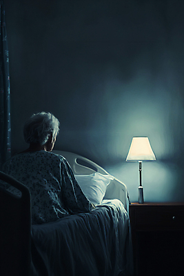 JPG 편집이미지 응시 여자 노년 할머니 한명 상반신 빛 어둠 스탠드 고독 야간 디지털합성 고민 불면증 우울감 우울증 의료성형뷰티 노인여자한명만 편집실사 AI인물포토 AI콘텐츠 자연요소 1 시선 감정 조명 사람 성인 질병 CG 여자한명만 노인여자만 파일형식 AI포토