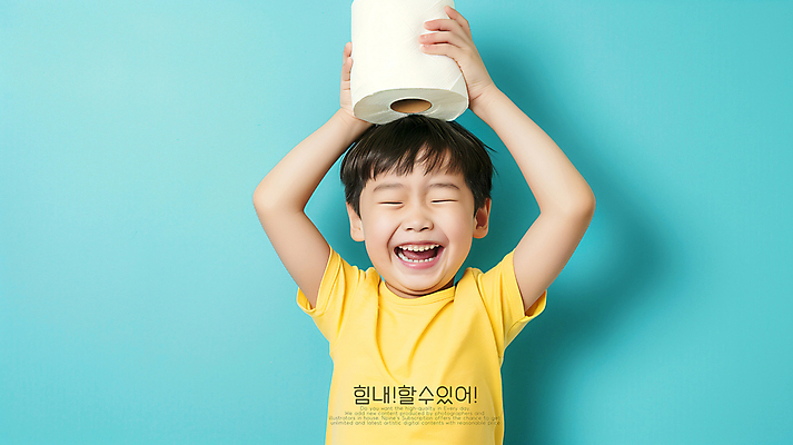 PSD 편집이미지 남자 어린이 한명 웃음 들기 소년 상반신 화장지 화장실 변기 두루마리화장지 변비 의료성형뷰티 소년한명만 이미지편집 편집실사 1 모션 표정 사람 CG 남자한명만 소년만 파일형식