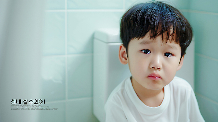PSD 편집이미지 남자 어린이 한명 소년 상반신 화장실 변기 변비 울상 의료성형뷰티 소년한명만 이미지편집 편집실사 1 사람 CG 남자한명만 소년만 파일형식
