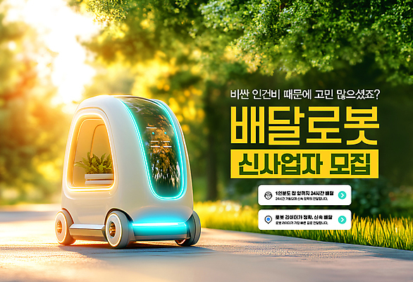 PSD 나무 편집이미지 산업 도로 자동차 사람없음 햇빛 로봇 배송 시스템 모집 24시간 자동 AI_인공지능 이미지편집 식물 길 육상교통 교통시설 태양 시간 파일형식