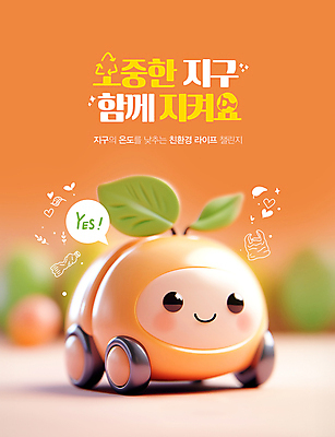 PSD 편집이미지 캐릭터 지구 자동차 자연 나뭇잎 사람없음 라이프 주황색 소중 에코 친환경 이미지편집 육상교통 컬러 컨셉 잎 생활 환경 생태계 파일형식