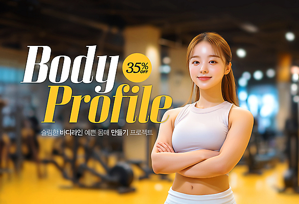 PSD 편집이미지 여자 건강 한명 상반신 성인 운동복 노란색 팔짱 헬스 헬스장 몸매 트레이너 의료성형뷰티 성인여자한명만 바디프로필 이미지편집 1 옷 컬러 모션 사람 운동 여자한명만 성인여자만 파일형식