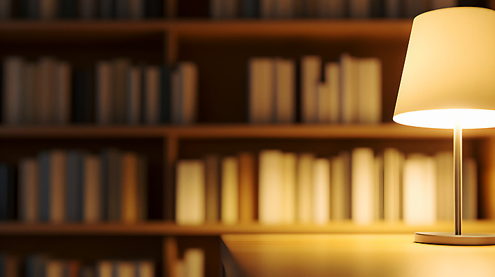 JPG 편집이미지 책장 사람없음 책 빛 스탠드 서재 책상 편집실사 AI포토 AI콘텐츠 가구 조명 CG 파일형식