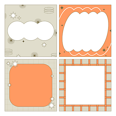일러스트 문구용품 프레임 사람없음 반짝임 주황색 메모지 심플 팬시 베이지색 카피스페이스 다꾸 키치 국내일러스트 AI파일 컬러 컨셉 모션 사무용품 공백 오브젝트 신조어 약어 파일형식 벡터