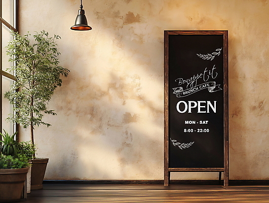 PSD 나무 편집이미지 화분 창문 조명 안내 간판 프레임 사람없음 햇빛 상점 디지털합성 나무바닥 입간판 편집소스 영업시간 이미지편집 편집실사 식물 바닥 태양 시간 CG 파일형식