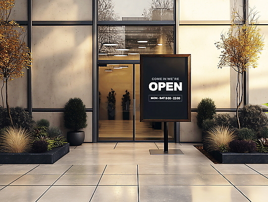 PSD 편집이미지 안내 간판 프레임 사람없음 상점 디지털합성 화단 유리문 입간판 편집소스 영업시간 이미지편집 편집실사 문 시간 CG 파일형식