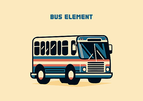 교통수단 한대 일러스트 버스 대중교통 사람없음 파란색 줄무늬 빈티지 클래식 복고 엘리먼트 국내일러스트 AI파일 1 육상교통 컬러 교통 컨셉 무늬 파일형식 벡터