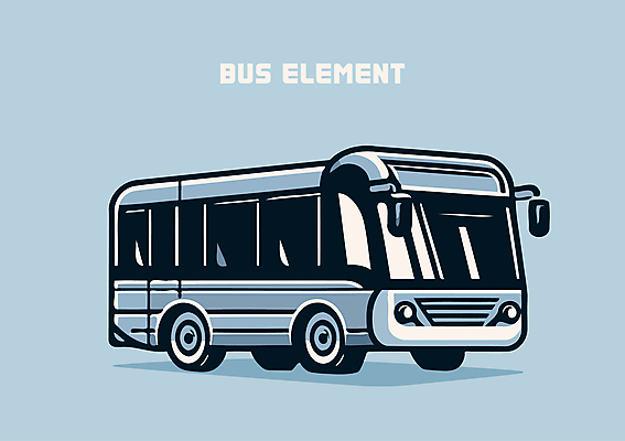 교통수단 한대 일러스트 버스 대중교통 사람없음 파란색 빈티지 클래식 엘리먼트 국내일러스트 AI파일 1 육상교통 컬러 교통 컨셉 파일형식 벡터