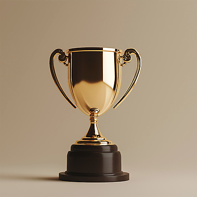 JPG 편집이미지 성공 기념 사람없음 3D 금색 우승 황금 트로피 명예 시상 편집3D AI컴퓨터그래픽 AI콘텐츠 컬러 컨셉 최고 상_우승 디지털합성 파일형식
