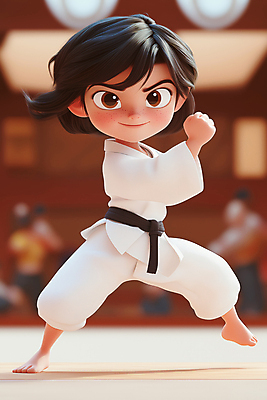 JPG 전신 편집이미지 여자 어린이 한명 소녀 자신감 태권도 태권도복 열정 비장 태권도장 태권도캐릭터 소녀한명만 편집3D AI컴퓨터그래픽 AI콘텐츠 캐릭터 1 감정 도복 사람 3D 격투기 학원 여자한명만 소녀만 파일형식