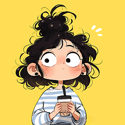 JPG 여자 어린이 일러스트 한명 들기 소녀 상반신 노란색 귀여움 만화 소녀한명만 버블티 국내일러스트 AI일러스트 AI콘텐츠 1 음료 컬러 컨셉 모션 사람 여자한명만 소녀만 파일형식