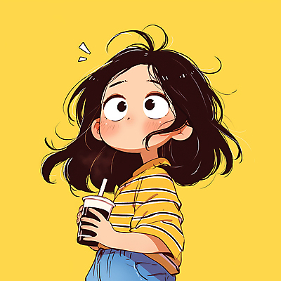 JPG 여자 음료 어린이 일러스트 한명 들기 소녀 상반신 노란색 귀여움 단발머리 만화 소녀한명만 국내일러스트 AI일러스트 AI콘텐츠 1 헤어스타일 컬러 컨셉 모션 사람 여자한명만 소녀만 파일형식