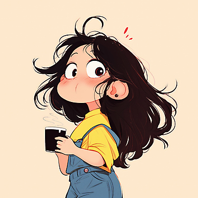 JPG 여자 음료 어린이 일러스트 한명 들기 소녀 상반신 귀여움 만화 베이지색 소녀한명만 국내일러스트 AI일러스트 AI콘텐츠 1 컬러 컨셉 모션 사람 여자한명만 소녀만 파일형식