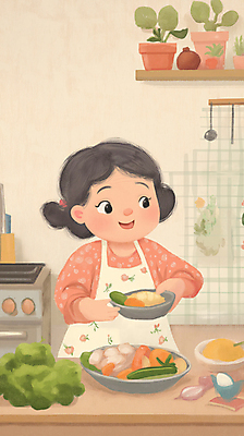 JPG 그릇 여자 행복 채소 일러스트 주방용품 건강 요리 한명 미소 들기 상반신 성인 주방 수프 냄비 건강식 베이지색 성인여자한명만 국내일러스트 AI일러스트 AI콘텐츠 1 식기 감정 음식 컬러 생활용품 모션 표정 사람 솥 여자한명만 성인여자만 파일형식