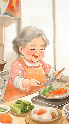 JPG 그릇 여자 노년 행복 할머니 채소 일러스트 주방용품 건강 요리 한명 미소 상반신 주방 가스레인지 뒤집개 건강식 베이지색 노인여자한명만 국내일러스트 AI일러스트 AI콘텐츠 1 식기 감정 음식 컬러 생활용품 표정 사람 성인 가전제품 레인지 여자한명만 노인여자만 파일형식