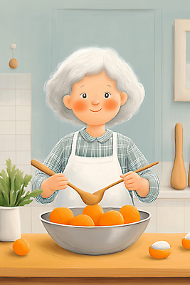 JPG 여자 노년 행복 할머니 채소 일러스트 주방용품 건강 요리 한명 미소 상반신 주방 나무숟가락 건강식 베이지색 믹싱볼 노인여자한명만 국내일러스트 AI일러스트 AI콘텐츠 1 그릇 감정 음식 컬러 생활용품 표정 사람 성인 숟가락 여자한명만 노인여자만 파일형식