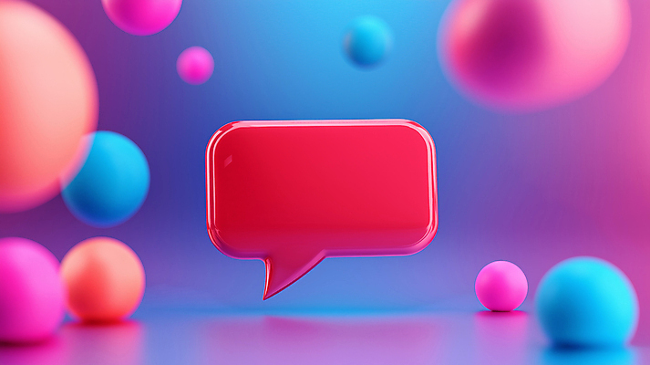 JPG 편집이미지 분홍색 말풍선 사람없음 그래픽 파란색 반사 3D 원형 편집3D AI컴퓨터그래픽 AI콘텐츠 도형 컬러 디지털합성 파일형식