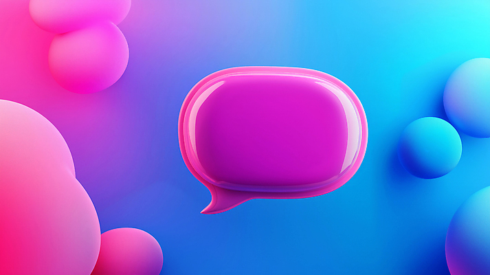 JPG 편집이미지 분홍색 말풍선 사람없음 그래픽 파란색 3D 원형 편집3D AI컴퓨터그래픽 AI콘텐츠 도형 컬러 디지털합성 파일형식