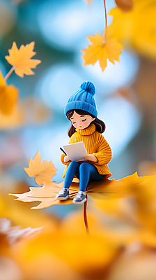 JPG 전신 편집이미지 여자 단풍 낙엽 휴식 한명 앉기 성인 피규어 가을 편지 읽기 힐링 성인여자한명만 편집3D AI컴퓨터그래픽 AI콘텐츠 1 계절 컨셉 잎 모션 사람 3D 미니어처 여자한명만 성인여자만 파일형식