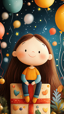 JPG 여자 행복 어린이 일러스트 한명 소녀 선물상자 컬러풀 파티 기쁨 생일 생일축하 풍선 생일선물 소녀한명만 국내일러스트 AI일러스트 AI콘텐츠 1 기념일 감정 컬러 선물 사람 이벤트 상자 축하 여자한명만 소녀만 파일형식