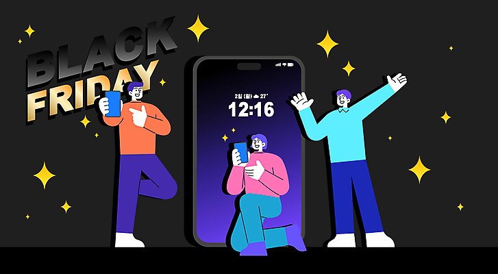 전신 여자 남자 포즈 일러스트 성인 세명 반짝임 스마트폰 핸드폰 금색 가리킴 구매 상품 무릎꿇기 성인만 블랙프라이데이 코리아세일페스타 국내일러스트 AI파일 컬러 모션 데이이벤트 사람 손짓 전자제품 스마트기기 쇼핑 세일 축제 파일형식 벡터