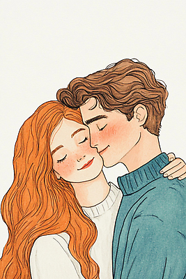 PSD 커플 여자 남자 일러스트 색연필 수채화 키스 사랑 상반신 성인 두명 눈감음 성인만 국내일러스트 감정 관계 모션 학용품 사람 애정표현 파일형식