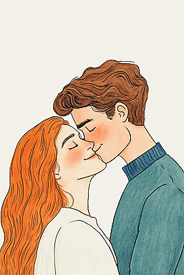 PSD 커플 여자 남자 일러스트 색연필 수채화 키스 사랑 상반신 성인 두명 눈감음 성인만 국내일러스트 감정 관계 모션 학용품 사람 애정표현 파일형식