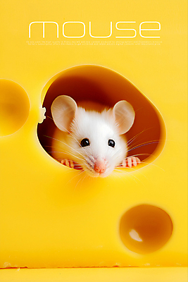 PSD 편집이미지 치즈 사람없음 노란색 구멍 쥐 흰쥐 이미지편집 편집실사 컬러 유제품 설치류 CG 파일형식