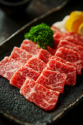 JPG 편집이미지 접시 음식 식재료 생고기 사람없음 소고기 신선 레몬 편집실사 AI포토 AI콘텐츠 식기 과일 육류 CG 파일형식