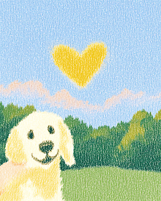 JPG 행복 여유 일러스트 사람없음 초록색 귀여움 산책 하트 강아지 국내일러스트 AI일러스트 AI콘텐츠 모양 감정 컬러 컨셉 휴식 반려동물 개 파일형식