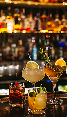 JPG 편집이미지 오렌지 사람없음 칵테일 체리 칵테일잔 슬라이스 라임 칵테일바 로즈메리 편집실사 AI포토 AI콘텐츠 술잔 과일 주류 선술집 허브 CG 파일형식